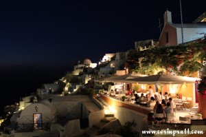 Restaurant at night, Oia, Santorini