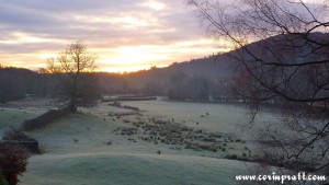 Frosty sunrise in Elterwater, Lake District