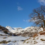 Snowy mountains, Langdales, Lake District