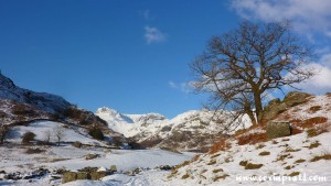 Snowy mountains, Langdales, Lake District