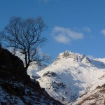 Snowy mountains, Langdales, Lake District