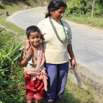 Mother and son in Sikkim, India