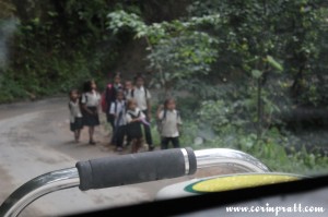 School Children on the road, Sikkim, India