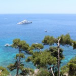 Coast, Trees, Yacht, Capri, Italy