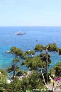 Coast, Trees, Yacht, Capri, Italy