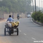 Bicycle traffic, New Delhi, road