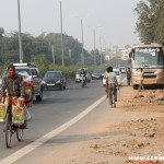 Traffic, bicycle, New Delhi, road