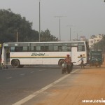 Traffic, bus, roadblock, New Delhi, road